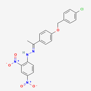 (1E)-1-(1-{4-[(4-chlorobenzyl)oxy]phenyl}ethylidene)-2-(2,4-dinitrophenyl)hydrazine