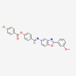 4-[(E)-{[2-(3-methoxyphenyl)-1,3-benzoxazol-5-yl]imino}methyl]phenyl 4-bromobenzoate