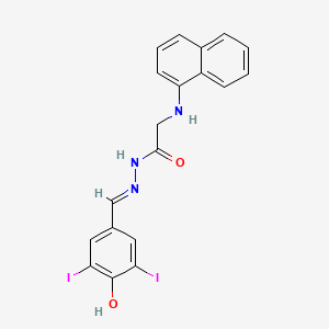 molecular formula C19H15I2N3O2 B11565397 N'-[(E)-(4-hydroxy-3,5-diiodophenyl)methylidene]-2-(naphthalen-1-ylamino)acetohydrazide (non-preferred name) 