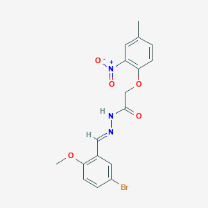 N'-[(E)-(5-bromo-2-methoxyphenyl)methylidene]-2-(4-methyl-2-nitrophenoxy)acetohydrazide