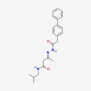 (3E)-3-[2-(biphenyl-4-ylacetyl)hydrazinylidene]-N-(2-methylpropyl)butanamide