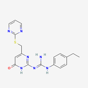 1-(4-Ethylphenyl)-3-{6-oxo-4-[(pyrimidin-2-ylsulfanyl)methyl]-1,6-dihydropyrimidin-2-yl}guanidine