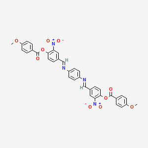 molecular formula C36H26N4O10 B11565442 benzene-1,4-diylbis[nitrilo(E)methylylidene-2-nitrobenzene-4,1-diyl] bis(4-methoxybenzoate) 