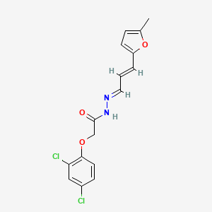 molecular formula C16H14Cl2N2O3 B11565460 2-(2,4-dichlorophenoxy)-N'-[(1E,2E)-3-(5-methylfuran-2-yl)prop-2-en-1-ylidene]acetohydrazide 