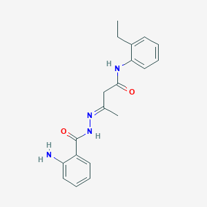 molecular formula C19H22N4O2 B11565470 3-(Anthraniloylhydrazono)-N-(2-ethylphenyl)butyramide 