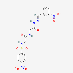 2-(4-Nitrobenzenesulfonamido)-N-({N'-[(E)-(3-nitrophenyl)methylidene]hydrazinecarbonyl}methyl)acetamide