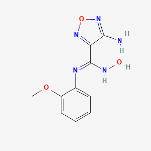 molecular formula C10H11N5O3 B11565494 1,2,5-Oxadiazole-3-carboximidamide, 4-amino-N'-hydroxy-N-(2-methoxyphenyl)- 