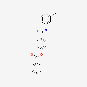 molecular formula C23H21NO2 B11565519 4-[(E)-[(3,4-Dimethylphenyl)imino]methyl]phenyl 4-methylbenzoate 