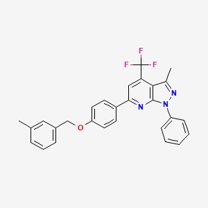 molecular formula C28H22F3N3O B11565521 3-methyl-6-{4-[(3-methylbenzyl)oxy]phenyl}-1-phenyl-4-(trifluoromethyl)-1H-pyrazolo[3,4-b]pyridine 