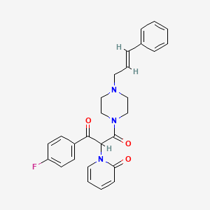 1-(4-fluorophenyl)-2-(2-oxopyridin-1(2H)-yl)-3-{4-[(2E)-3-phenylprop-2-en-1-yl]piperazin-1-yl}propane-1,3-dione