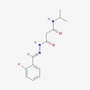 molecular formula C13H16FN3O2 B11565527 2-(2-Fluoro-benzylidene-hydrazinocarbonyl)-N-isopropyl-acetamide 