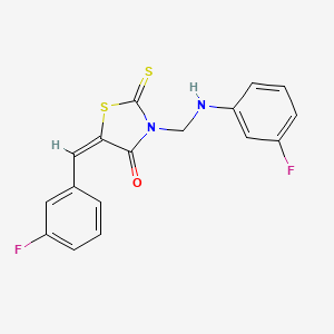 (5E)-5-(3-fluorobenzylidene)-3-{[(3-fluorophenyl)amino]methyl}-2-thioxo-1,3-thiazolidin-4-one