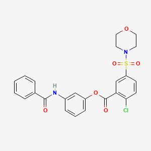 molecular formula C24H21ClN2O6S B11565535 3-[(Phenylcarbonyl)amino]phenyl 2-chloro-5-(morpholin-4-ylsulfonyl)benzoate 