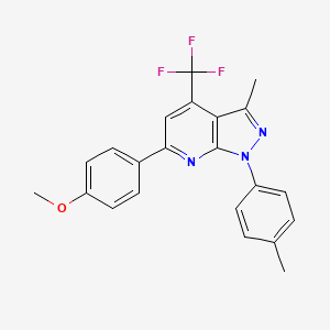 6-(4-methoxyphenyl)-3-methyl-1-(4-methylphenyl)-4-(trifluoromethyl)-1H-pyrazolo[3,4-b]pyridine