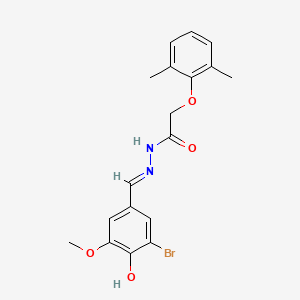 N'-[(E)-(3-bromo-4-hydroxy-5-methoxyphenyl)methylidene]-2-(2,6-dimethylphenoxy)acetohydrazide