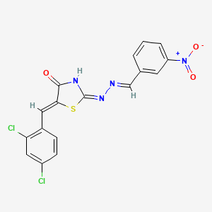 (2E,5Z)-5-(2,4-dichlorobenzylidene)-2-[(2E)-(3-nitrobenzylidene)hydrazinylidene]-1,3-thiazolidin-4-one