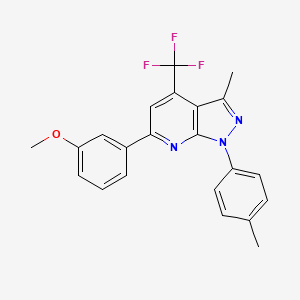 molecular formula C22H18F3N3O B11565581 6-(3-methoxyphenyl)-3-methyl-1-(4-methylphenyl)-4-(trifluoromethyl)-1H-pyrazolo[3,4-b]pyridine 