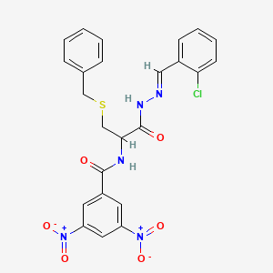 N-[2-(Benzylsulfanyl)-1-{N'-[(E)-(2-chlorophenyl)methylidene]hydrazinecarbonyl}ethyl]-3,5-dinitrobenzamide