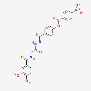 4-[(E)-({2-[(3,4-Dimethoxyphenyl)formamido]acetamido}imino)methyl]phenyl 4-nitrobenzoate