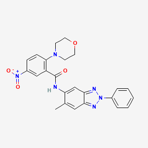 molecular formula C24H22N6O4 B11565616 N-(6-methyl-2-phenyl-2H-benzotriazol-5-yl)-2-(morpholin-4-yl)-5-nitrobenzamide 