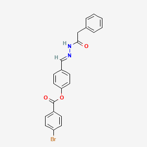 4-{(E)-[2-(phenylacetyl)hydrazinylidene]methyl}phenyl 4-bromobenzoate