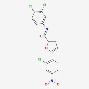 3,4-dichloro-N-{(E)-[5-(2-chloro-4-nitrophenyl)furan-2-yl]methylidene}aniline