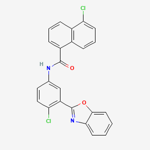 molecular formula C24H14Cl2N2O2 B11565696 N-[3-(1,3-benzoxazol-2-yl)-4-chlorophenyl]-5-chloronaphthalene-1-carboxamide 