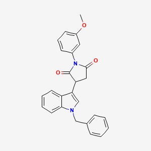 molecular formula C26H22N2O3 B11565713 3-(1-benzyl-1H-indol-3-yl)-1-(3-methoxyphenyl)pyrrolidine-2,5-dione 