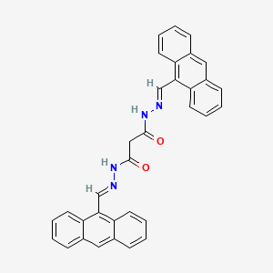 molecular formula C33H24N4O2 B11565720 Malonic bis[N'-(9-anthrylmethylene)hydrazide] 