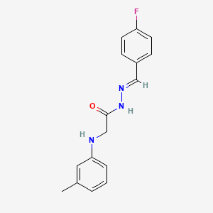 molecular formula C16H16FN3O B11565732 N'-[(E)-(4-fluorophenyl)methylidene]-2-[(3-methylphenyl)amino]acetohydrazide (non-preferred name) 