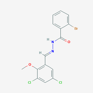 molecular formula C15H11BrCl2N2O2 B11565738 2-bromo-N'-[(E)-(3,5-dichloro-2-methoxyphenyl)methylidene]benzohydrazide 