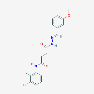 molecular formula C19H20ClN3O3 B11565740 N-(3-chloro-2-methylphenyl)-4-[(2E)-2-(3-methoxybenzylidene)hydrazinyl]-4-oxobutanamide 