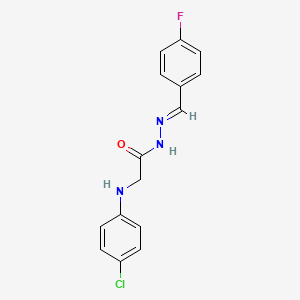 molecular formula C15H13ClFN3O B11565748 2-[(4-Chlorophenyl)amino]-N'-[(E)-(4-fluorophenyl)methylidene]acetohydrazide 