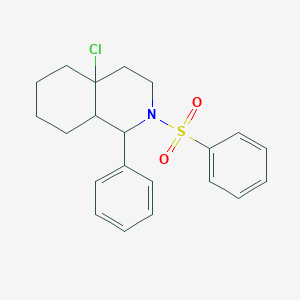 molecular formula C21H24ClNO2S B11565753 4a-Chloro-1-phenyl-2-(phenylsulfonyl)decahydroisoquinoline 