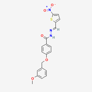 molecular formula C20H17N3O5S B11565775 4-[(3-methoxybenzyl)oxy]-N'-[(E)-(5-nitrothiophen-2-yl)methylidene]benzohydrazide 