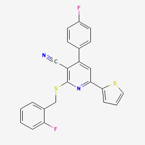 2-[(2-Fluorobenzyl)sulfanyl]-4-(4-fluorophenyl)-6-(thiophen-2-yl)pyridine-3-carbonitrile