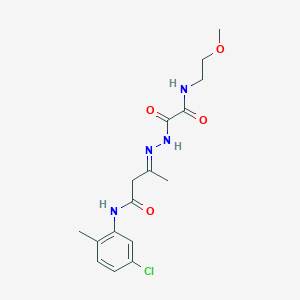 (3E)-N-(5-Chloro-2-methylphenyl)-3-({[(2-methoxyethyl)carbamoyl]formamido}imino)butanamide