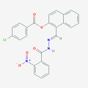 1-[(E)-{2-[(2-nitrophenyl)carbonyl]hydrazinylidene}methyl]naphthalen-2-yl 4-chlorobenzoate