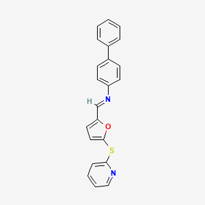 N-{(E)-[5-(pyridin-2-ylsulfanyl)furan-2-yl]methylidene}biphenyl-4-amine