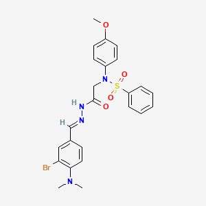 molecular formula C24H25BrN4O4S B11565842 N-({N'-[(E)-[3-Bromo-4-(dimethylamino)phenyl]methylidene]hydrazinecarbonyl}methyl)-N-(4-methoxyphenyl)benzenesulfonamide 