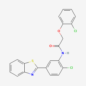 molecular formula C21H14Cl2N2O2S B11565849 N-[5-(1,3-benzothiazol-2-yl)-2-chlorophenyl]-2-(2-chlorophenoxy)acetamide 