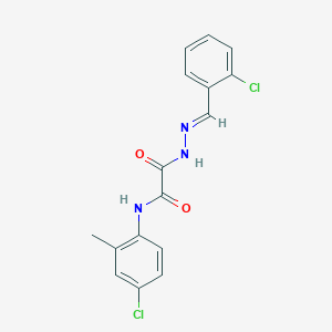 molecular formula C16H13Cl2N3O2 B11565855 2-[(2E)-2-(2-chlorobenzylidene)hydrazinyl]-N-(4-chloro-2-methylphenyl)-2-oxoacetamide 