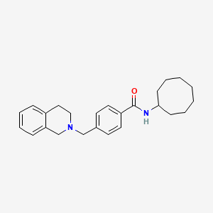 molecular formula C25H32N2O B11565857 N-cyclooctyl-4-(3,4-dihydroisoquinolin-2(1H)-ylmethyl)benzamide 