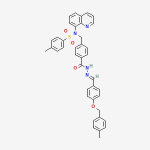 molecular formula C39H34N4O4S B11565860 4-methyl-N-(4-{[(2E)-2-{4-[(4-methylbenzyl)oxy]benzylidene}hydrazinyl]carbonyl}benzyl)-N-(quinolin-8-yl)benzenesulfonamide 