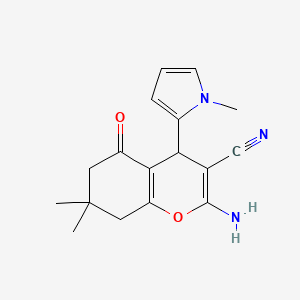 2-amino-7,7-dimethyl-4-(1-methylpyrrol-2-yl)-5-oxo-6,8-dihydro-4H-chromene-3-carbonitrile