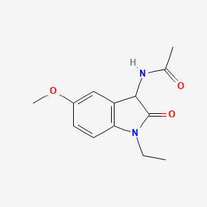 molecular formula C13H16N2O3 B11565931 N-(1-ethyl-5-methoxy-2-oxo-2,3-dihydro-1H-indol-3-yl)acetamide 