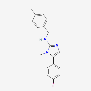 molecular formula C18H18FN3 B11565938 5-(4-fluorophenyl)-1-methyl-N-(4-methylbenzyl)-1H-imidazol-2-amine 