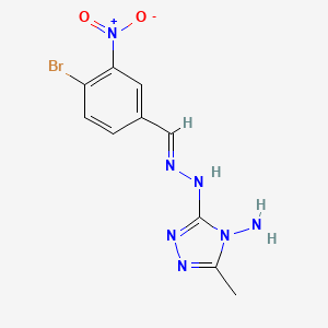 3-[(2E)-2-(4-bromo-3-nitrobenzylidene)hydrazinyl]-5-methyl-4H-1,2,4-triazol-4-amine