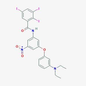 molecular formula C23H20I3N3O4 B11565989 N-{3-[3-(diethylamino)phenoxy]-5-nitrophenyl}-2,3,5-triiodobenzamide 