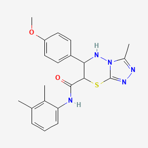 molecular formula C21H23N5O2S B11565990 N-(2,3-dimethylphenyl)-6-(4-methoxyphenyl)-3-methyl-6,7-dihydro-5H-[1,2,4]triazolo[3,4-b][1,3,4]thiadiazine-7-carboxamide 